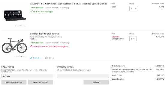 10% auf alles bei sportokay