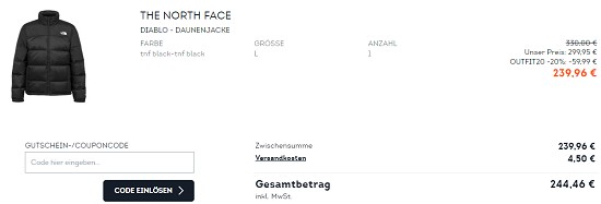 20% on top auf Kleidung bei Sportscheck