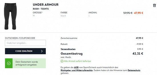 20% Rabatt auf Fitness-Highlights bei sportscheck