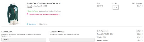 10% auf alles bei sportokay