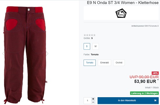 Herbst Sale bei verticalextreme - E9 bis zu 40% günstiger