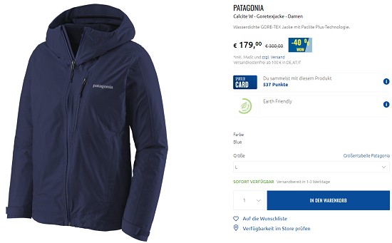 Patagonia bis zu 40% reduziert bei sportler