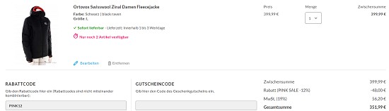 - 25% Rabatt auf neue Bekleidung bei sportokay