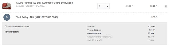 Black Week bei outdoortrends - bis zu 50% sparen