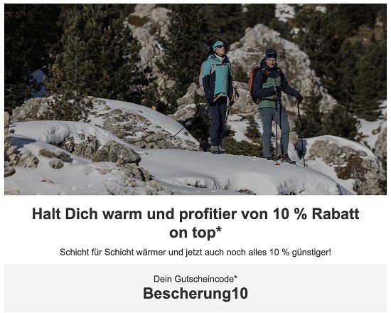 10% Rabatt On Top bei Bergzeit