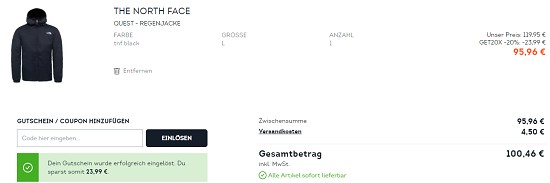 20% Rabatt on top auf Jacken - & Oberteile bei sportscheck