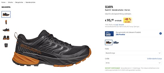 Scarpa Schuhe bis zu 40% reduziert bei Sportler