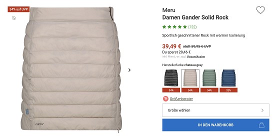 Warmer Winter Rock mit 34% Rabatt bei Bergzeit