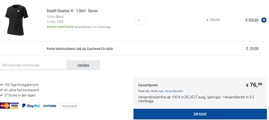 24€ Gutschein ab 100€ Warenwert bei sportler