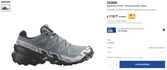 Salmon Schuhe mit 40% Rabatt beim Sportler