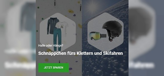 Klettern und Skifahren Schnäppchen bei bergzeit