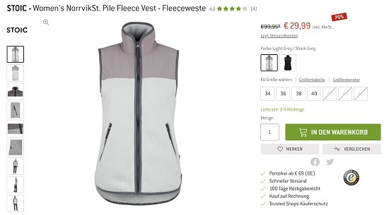 Nur Heute: Bis zu 70% auf Stoic Fleecejacken bei den Bergfreunden