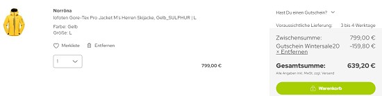 20% auf ausgewählte Skitouren- und Langlaufbekleidung bei sport-schuster