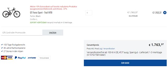 Final Call im Wintersale von sportler - 10 % Extra-Rabatt