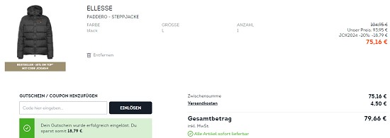 20% Rabatt on top auf Jacken & Oberteile bei sportscheck