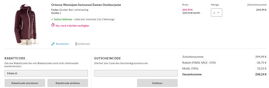 15% auf alles bei sportokay