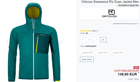 Ausgewählte Isolationsjacken bis zu 40 % reduziert bei verticalextreme