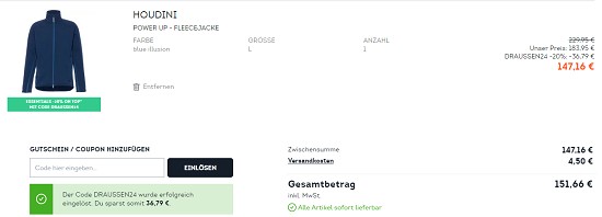 20% on top auf Outdoor & Bike Essentials bei sportscheck