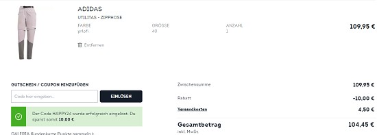 10€ geschenkt ab € 100Einkaufswert bei sportscheck