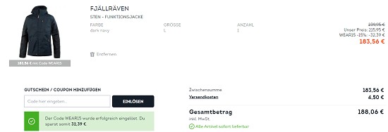 20% Rabatt on top auf Jacken & Oberteile bei sportscheck