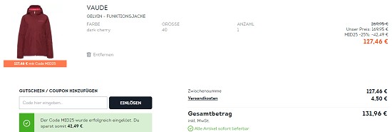 Bis zu -25 % on top auf ausgewählte Bike-Artikel bei sportscheck