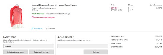 Ausgewähltes von Mammut bei sportokay - mindestens 50 % sparen