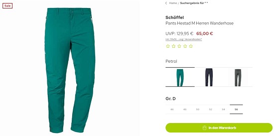 Wanderhosen im Sale bei sport-schuster