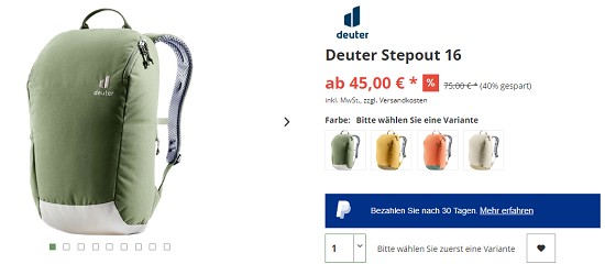 Geburtstags-Sale bei rucksack.de- Reduzierungen von bis zu 65%