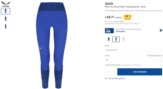 Ausgewähltes von Salewa 50 % reduziert bei sportler