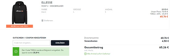 Super-Summer-Sale mit 20 % Rabatt auf bereits reduzierte Kleidung bei sportscheck