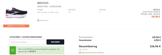 20 % Rabatt auf Running, Training und Teamsport Topseller bei sportscheck