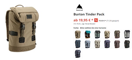 Geburtstags-Sale bei rucksack.de- Reduzierungen von bis zu 72%