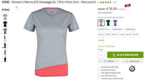 Merinoshirts mit bis zu 65% Rabatt bei den Bergfreunden