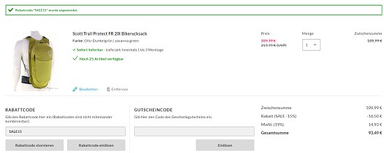 Bis zu 60% Rabatt auf Bikebekleidung bei sportokay