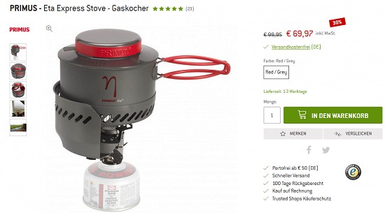 Campingzubehör im Outlet der bergfreunde - Rabatte von bis zu 45%