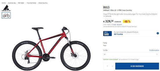 Bis zu 50% auf Bikes bei Sportler