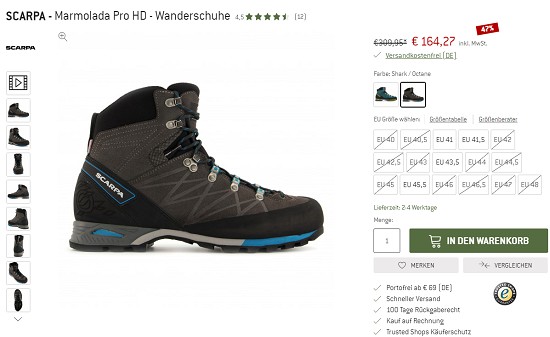 Bergfreunde Preisgrounder - Marmolada Pro HD Wanderschuhe