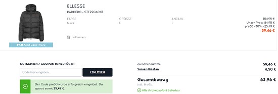 30% auf ausgewälte Artikel bei sportscheck