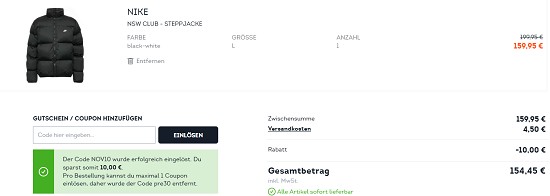 10€ geschenkt ab € 100Einkaufswert bei sportscheck