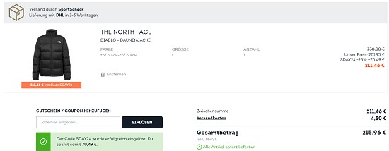 Singles‘ Days Sale: 25% on top auf reduzierte Kleidung & Schuhe bei sportscheck