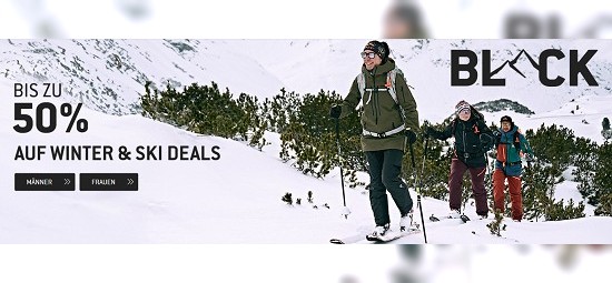 Black Outdoor Days - bis zu 50 % Rabatt auf Ski- und Winterdeals bei bergfreunde