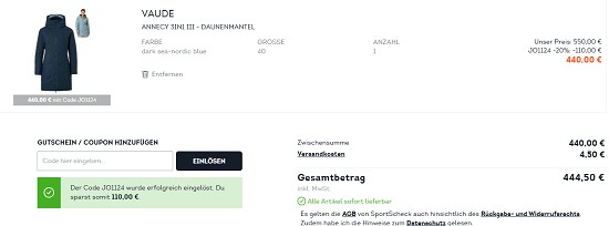 20% Rabatt on top auf Jacken & Oberteile-Must Haves bei sportscheck