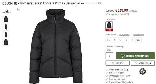 Adventsdeal: 60% auf Dolomite Jacken & Schuhe