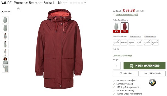 Vaude im Sale bei bergfreunde