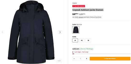 Icepeak bei rucksack.de- Rabatte von bis zu 50 %