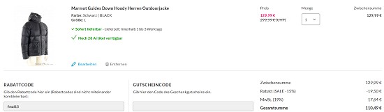 Ausgewählte Marmot-Deals bis zu 50% günstiger bei sportokay