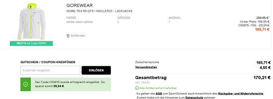 15 % on top auf Outdoor & Sportswear Topseller bei sportscheck