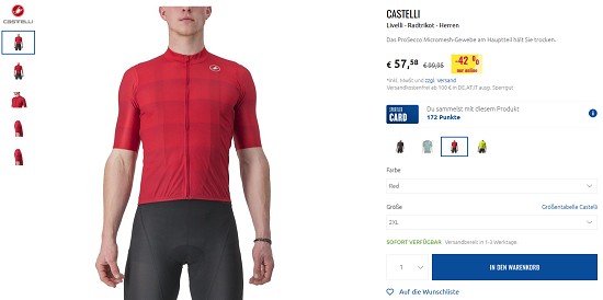Castelli im Sale bei sportler - bis zu 40% sparen