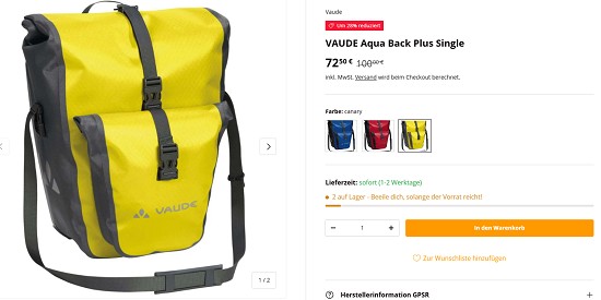 Fahrradbzubehör bis zu 30% günstiger bei rucksack.de