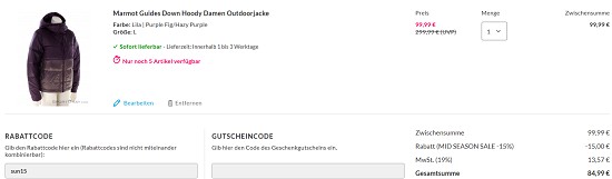 15% Rabatt auf Bekleidung & Schuhe bei sportokay